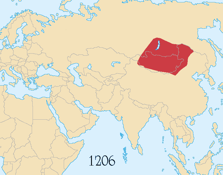 Карта Монгольской импери, 1206 — 1368 годов