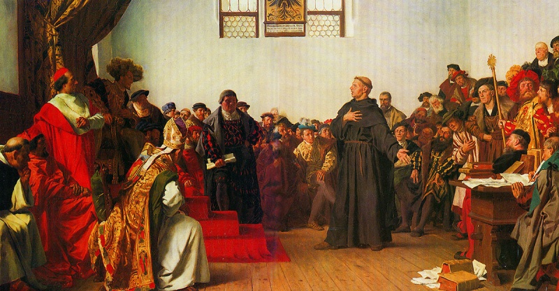 Протестанская реформация. Картина «Мартин Лютер в городе Вормс, 18 апреля 1521»