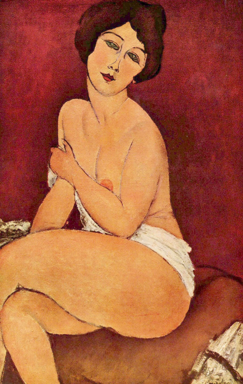 Обнажённая, сидящая на диване – Амедео Модильяни, 1917